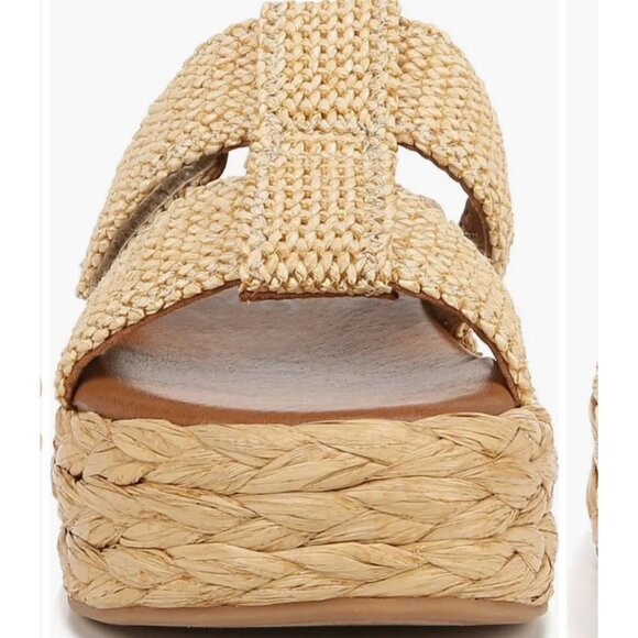 Zodiac Izzy Womens Size 9.5 M Raffia Platform Slide Boho Sandal Adjustable Strap - Picture 4 of 11